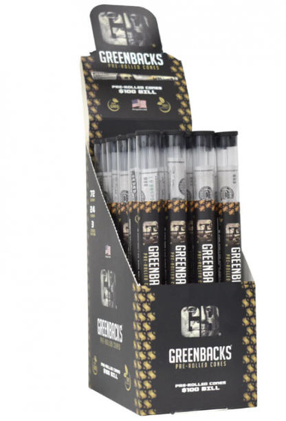 GreenBacks $100 Bill Pre-Rolled Cones king size 100% Organic Non GMO - Baldwin Tobacco